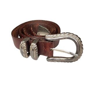 Brighton Womens Belt Size M Brown Leather Western Cowgirl Made In U.S.A 44909